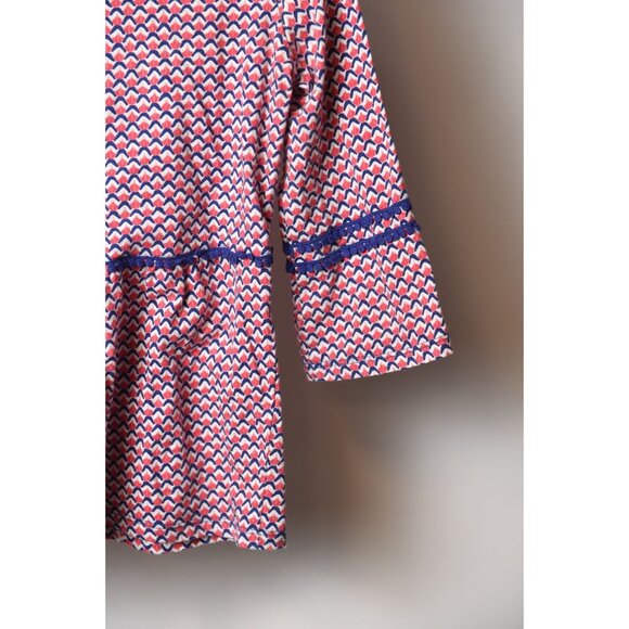 Boden Women Bohemian Geometric Lightweight Peasant Modest Top Size 4P - Picture 7 of 10